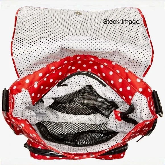 JuJuBe Be Sporty Disney Backpack‎ Diaper Bag Minnie Mouse Red Polka Dot NWT - Picture 4 of 9